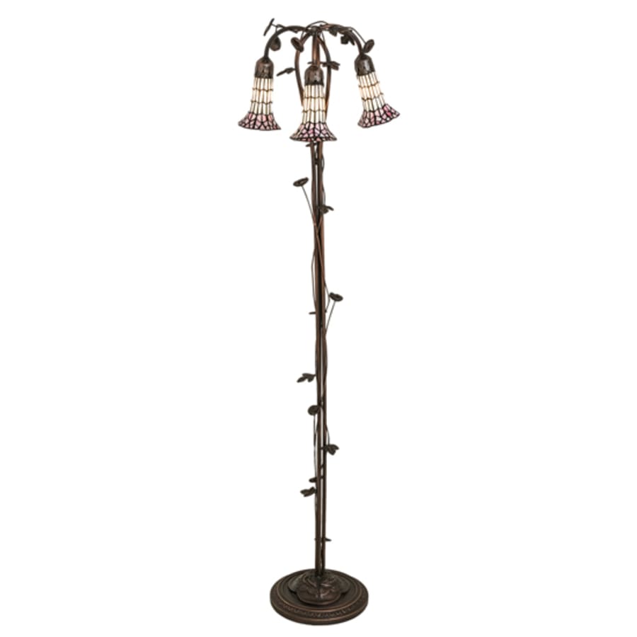 Lily♡　フットマフ 58 High Pink/White Tiffany Pond Lily 3 Light Floor Lamp 255131