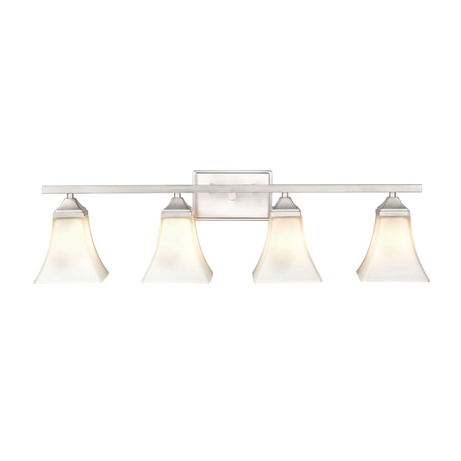 Millennium Lighting 4 Light 32" Wide Vanity Light with Frosted Glass Shades Brushed Nickel
