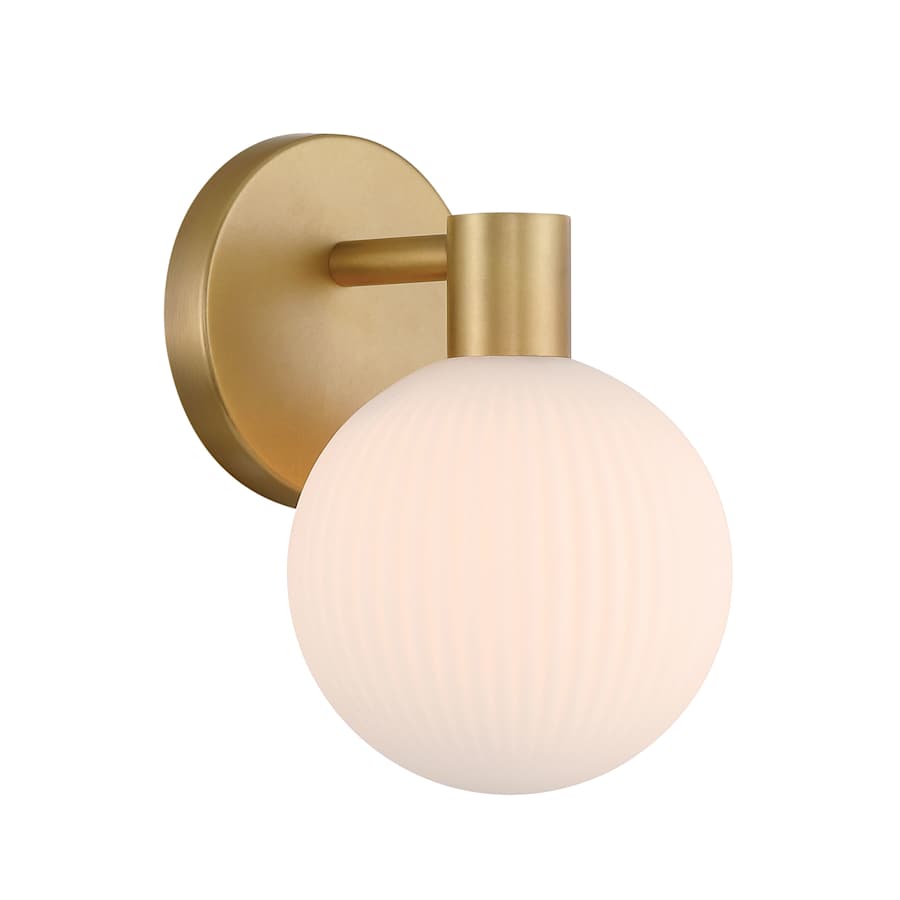Minka Lavery Fenton 9" Tall Bathroom Sconce with Ribbed Glass - Thumbnail 3