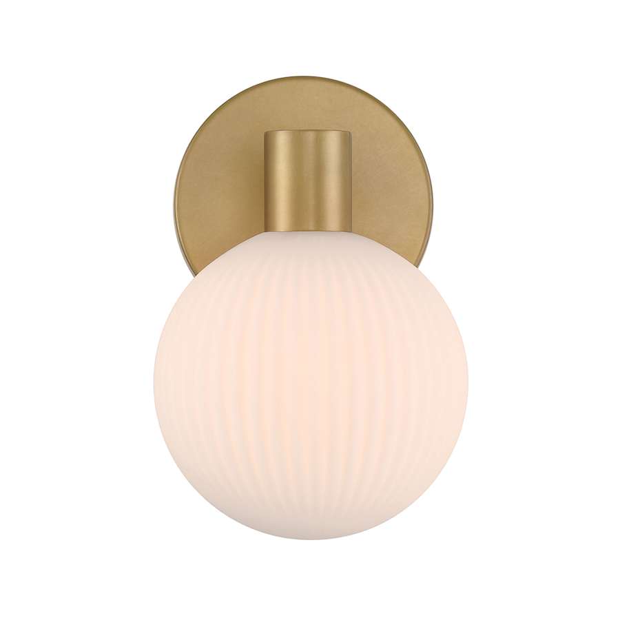Minka Lavery Fenton 9" Tall Bathroom Sconce with Ribbed Glass