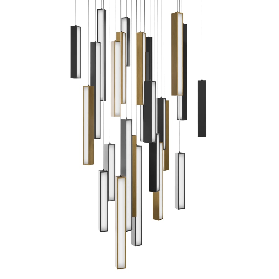 Modern Forms PD-64825S-BK/AB-BK Chaos 25 Light 28
