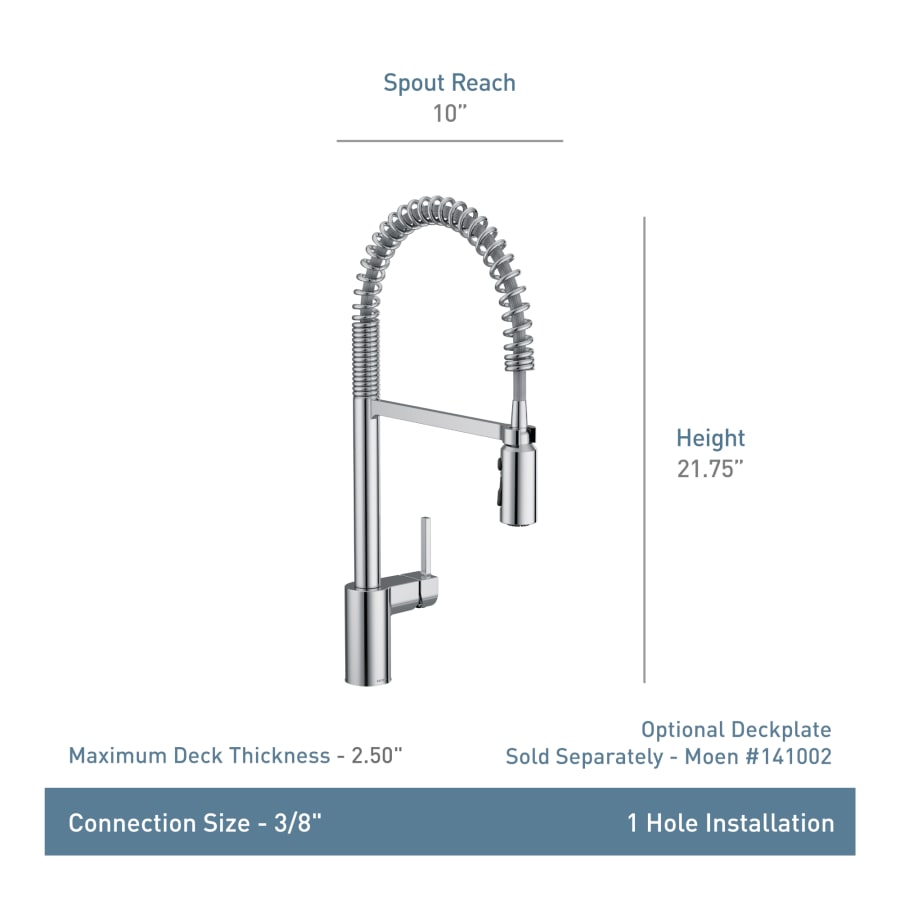 Moen 5923BLS Align 1.5 GPM Single Hole Pre-Rinse Pull Down | Build.com