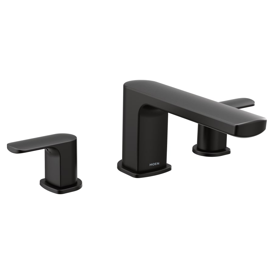 Moen T935BL Rizon Double Handle Low Arc Deck Mounted Roman Moen T935BL Rizon Double Handle Low Arc Deck Mounted Roman