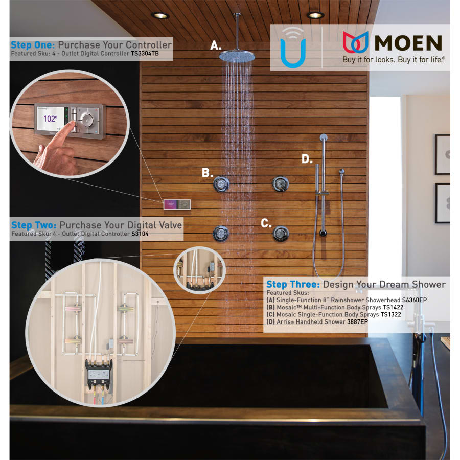 Moen U Digital Dusche Backup Batterie Kit – Für Bis Zu Mehrere Tage Ohne Strom