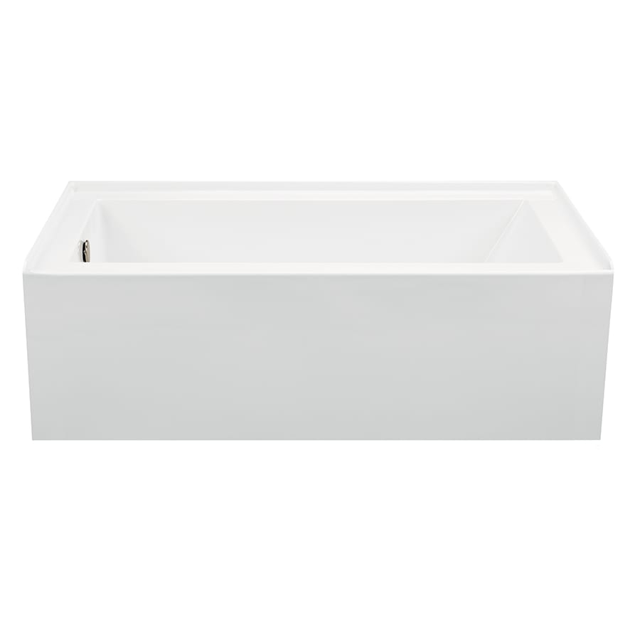 MTI Baths Cameron 1 Designer 60" Alcove Acrylic Whirlpool Tub with Left Drain Placement and Overflow White
