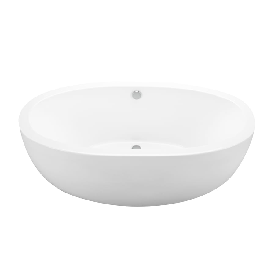 MTI Baths Olivia 1 66" Freestanding Acrylic Soaking Tub with Center Drain and Overflow White