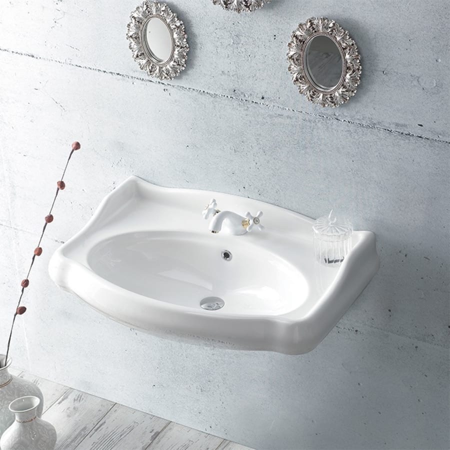 Nameeks 1837 Wall Mounted Bathroom Sink in White Nameeks 1837 Wall Mounted Bathroom Sink in White