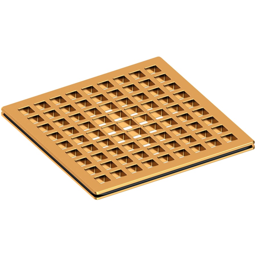 Newport Brass Decorative Drains 4" Square Shower Drain Grid Aged Brass
