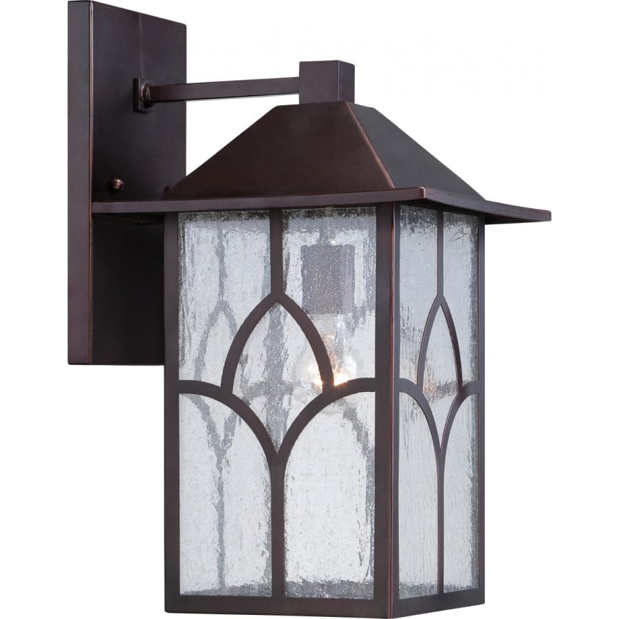 Claret Bronze Traditional Seeded Glass Lantern Pendant Light