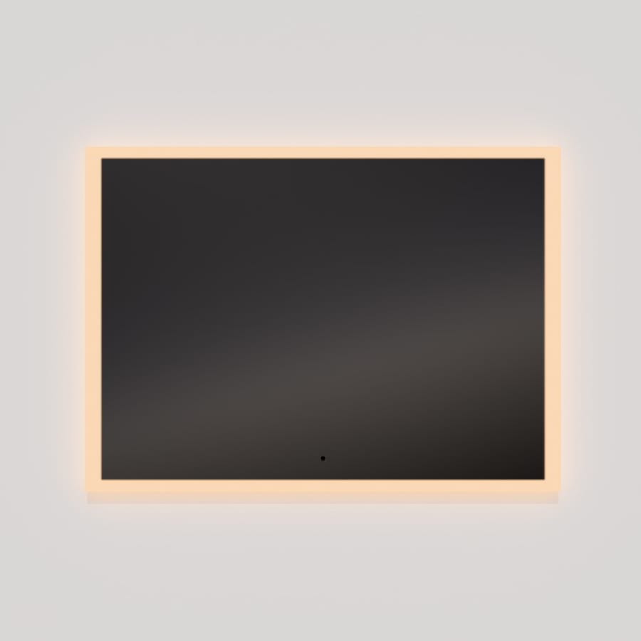 Oxygen Lighting Starlight 36" W x 24" H Modern Rectangular Aluminum Framed Bathroom Wall Mirror Black