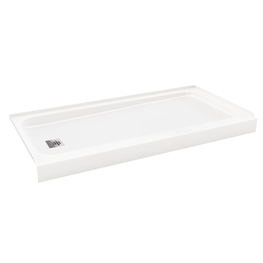 PROFLO Bannack 60" x 30" Rectangular Shower Base with Single Threshold and Left Drain White