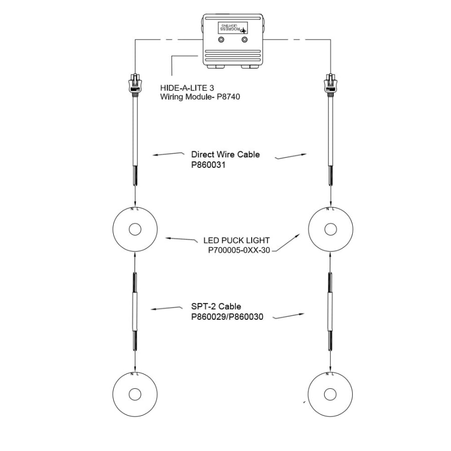 Progress Hide A Lite LED Puck System Diagram