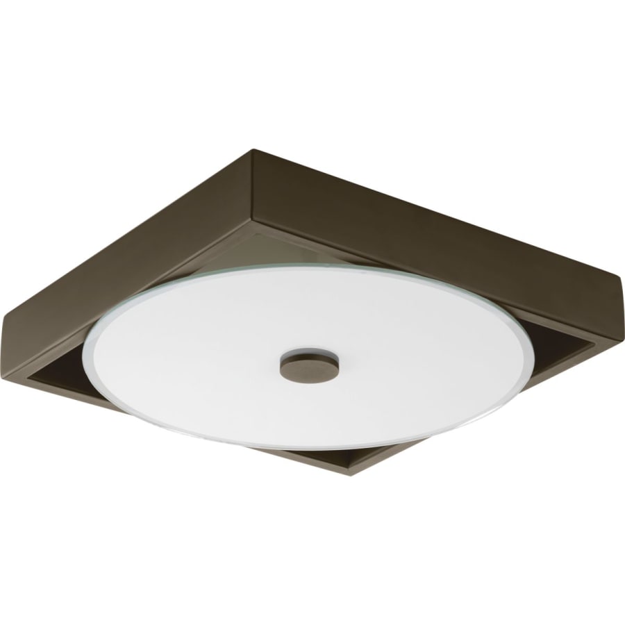 Progress Lighting Frame 12" Wide LED Flush Mount Ceiling Fixture / Wall Light with Canyon Stone Glass Shade Architectural Bronze