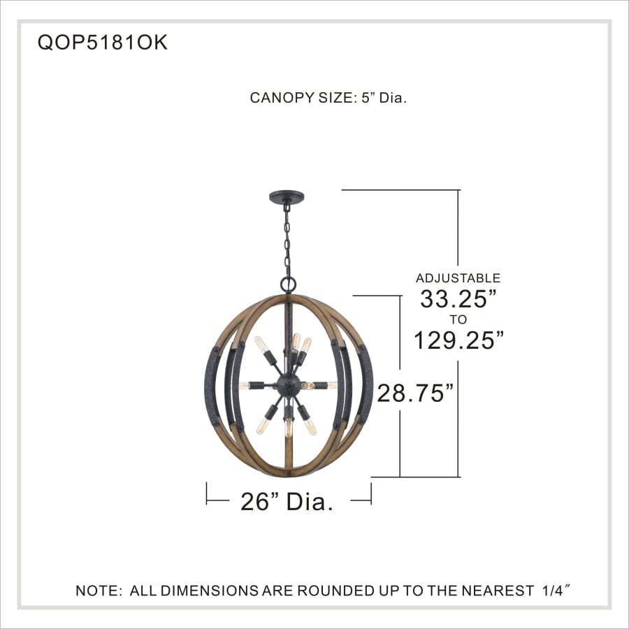 Quoizel QOP5181OK Babaton 10 Light 26