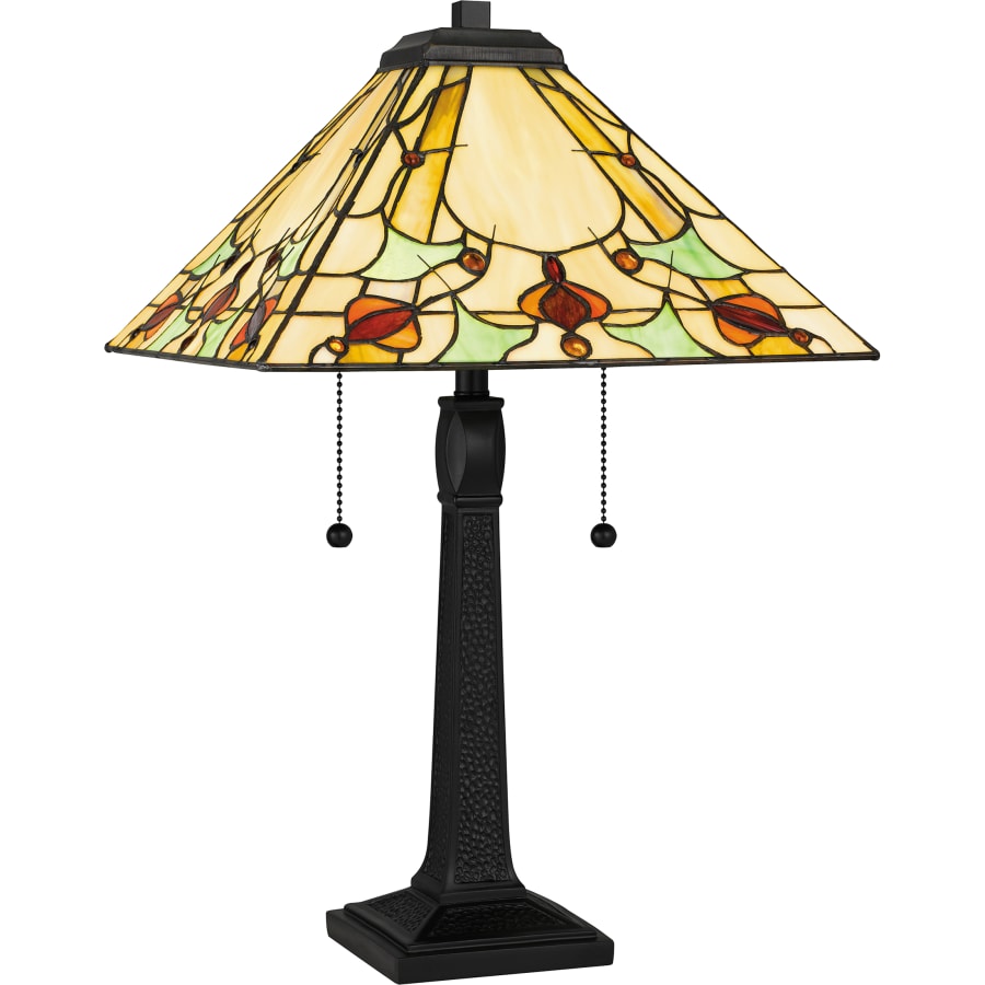 Quoizel 2 Light 23" Tall Tiffany Table Lamp Matte Black