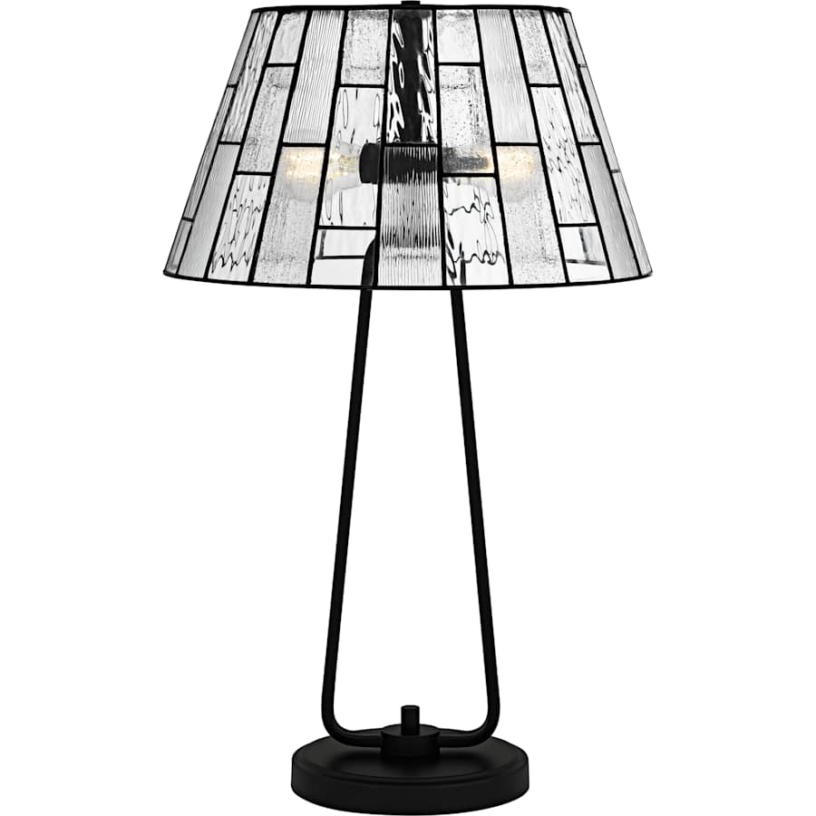 Quoizel Rainier 2 Light 26" Tall Tiffany Table Lamp Matte Black
