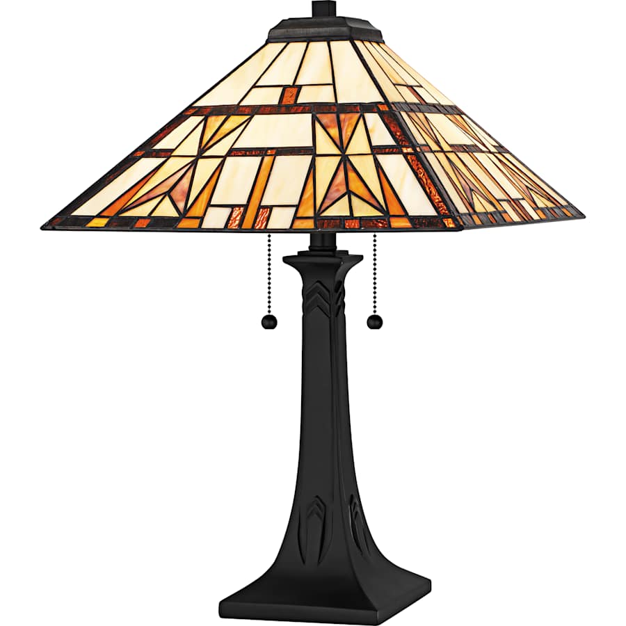 Quoizel Kaylor 2 Light 23" Tall Tiffany Table Lamp Matte Black
