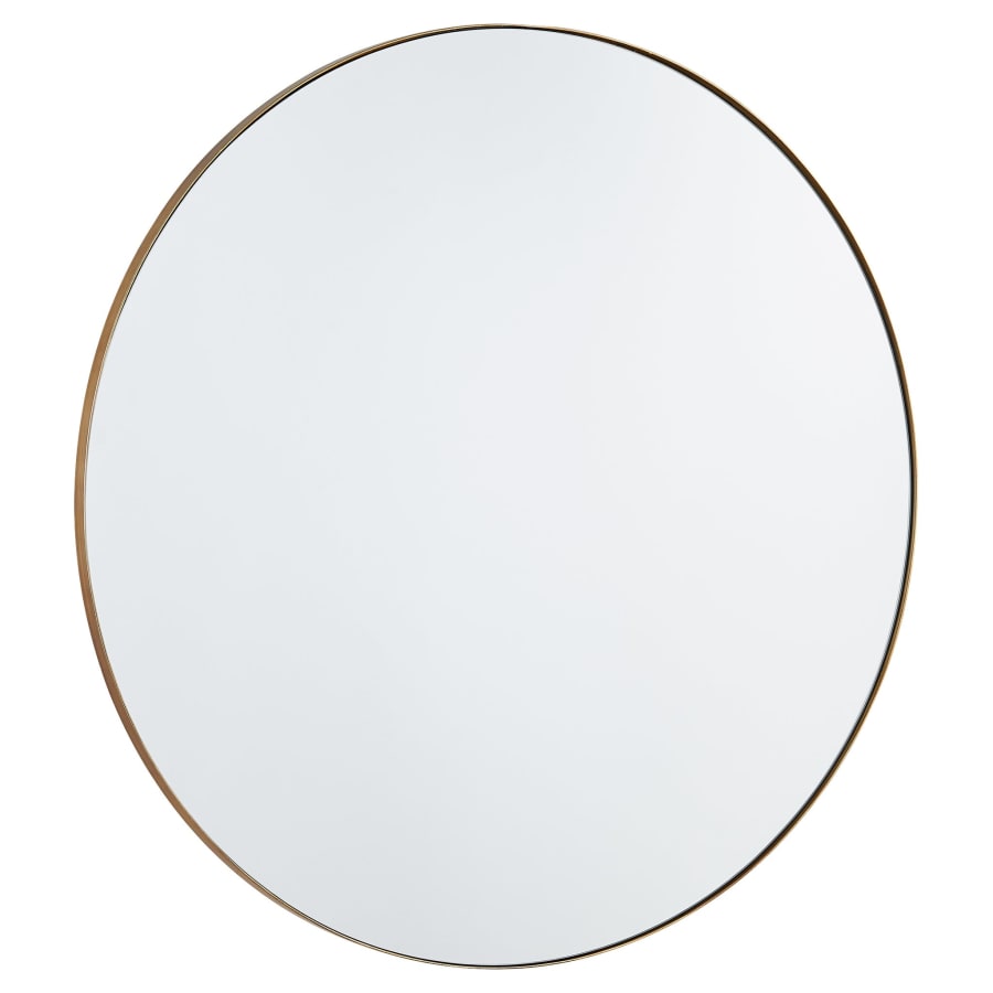 Quorum International Round 36" Diameter Modern Circular Metal Framed Bathroom Wall Mirror Gold