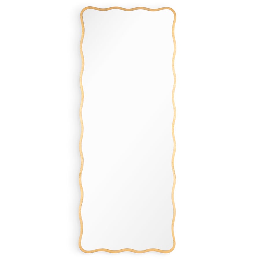 Regina Andrew Candice 23-1/2"W x 60"H Rectangular Flat Medium Density Fiberboard (MDF) Framed Accent Mirror Gold Leaf