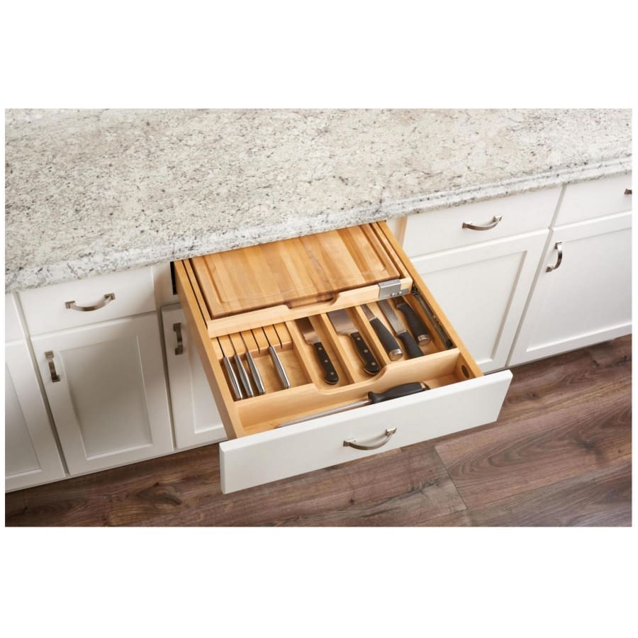 REV-A-SHELF Wood Knife Organizer and Cutting Board Replacement Drawer System - Thumbnail 2