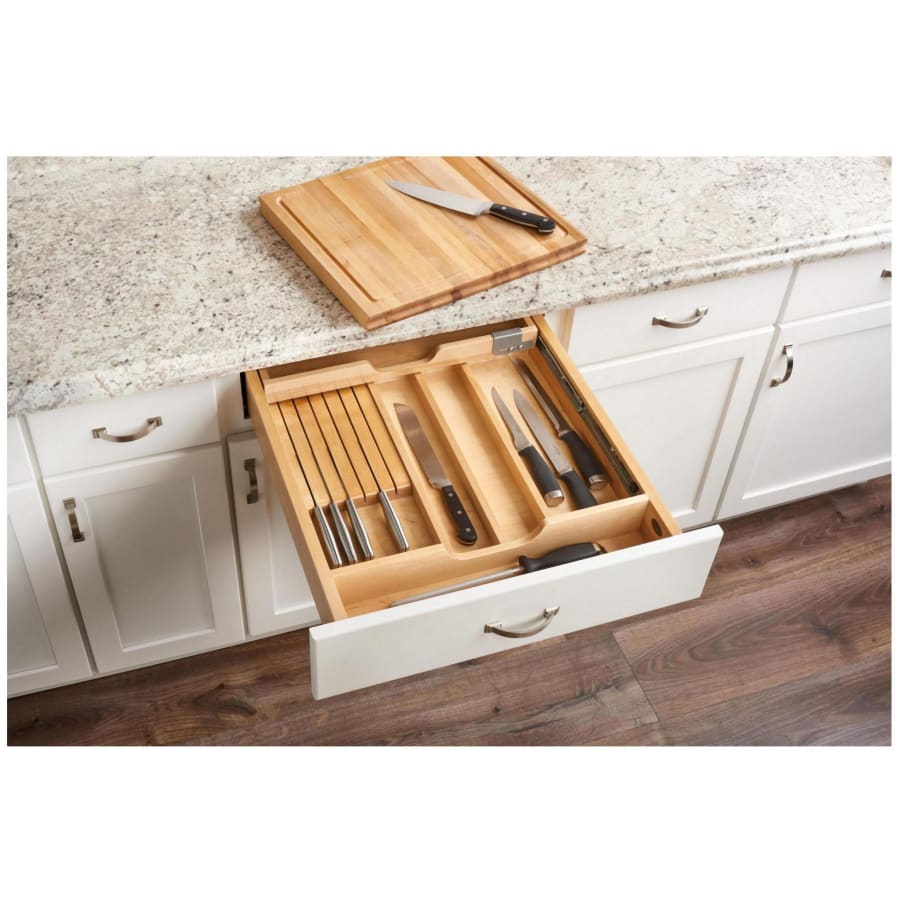 REV-A-SHELF Wood Knife Organizer and Cutting Board Replacement Drawer System - Thumbnail 5