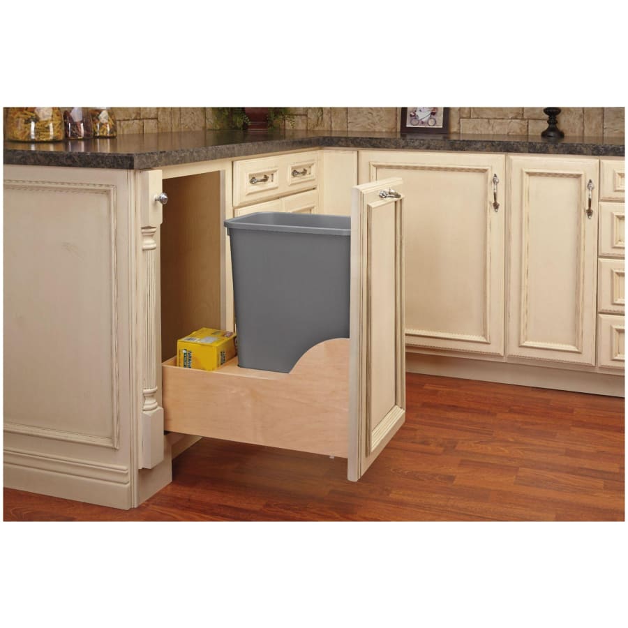 Rev-A-Shelf Wood Classics 12"W Movento Single 50 Qt Pull Out Trash Can System - Thumbnail 3