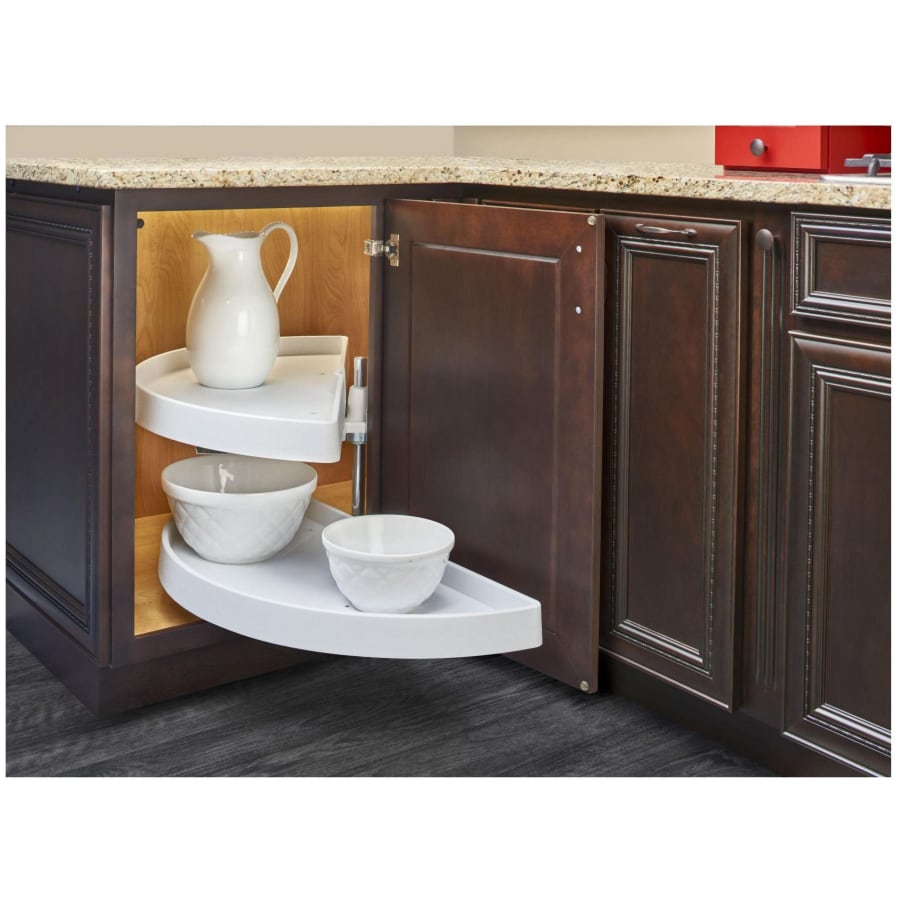 Rev A Shelf 33 Inch Half Moon Shelf Set 2 Shelf Pivot Slide White