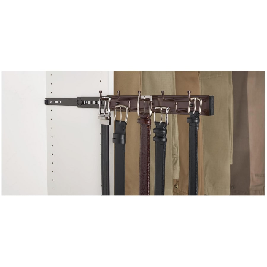 Tie Rack Wood Pull Out Belt Rack For Closet, 21 Tie Hanger