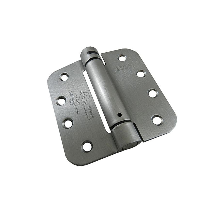 Richelieu 4 Inch x 4 Inch Spring 5/8 Inch Radius Corner Mortise Door Hinge - Single Hinge Brushed Chrome