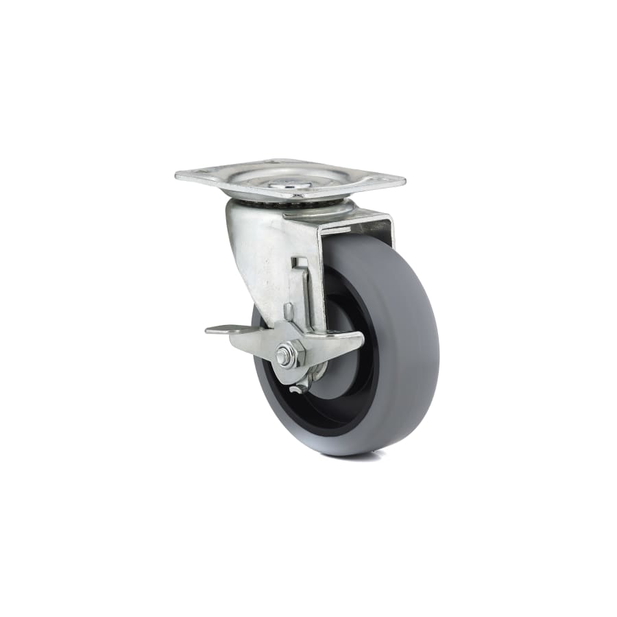 Richelieu 245 lb. Maximum Weight Capacity Commercial Grade Swivel Mount Caster with Brake Grey