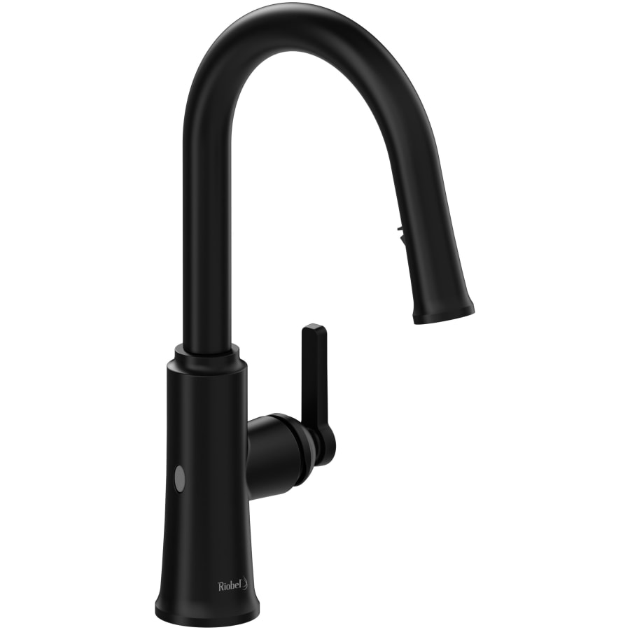 Riobel Trattoria 1.5 GPM Single Hole Pull Down Kitchen Faucet Boomerang, Duralock, and Reflex Technology Black