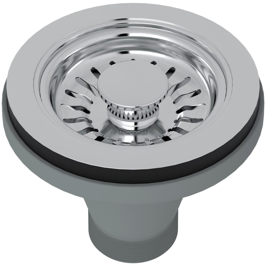 Rohl 3 1/2" Basket Strainer without remote pop-up Polished Chrome