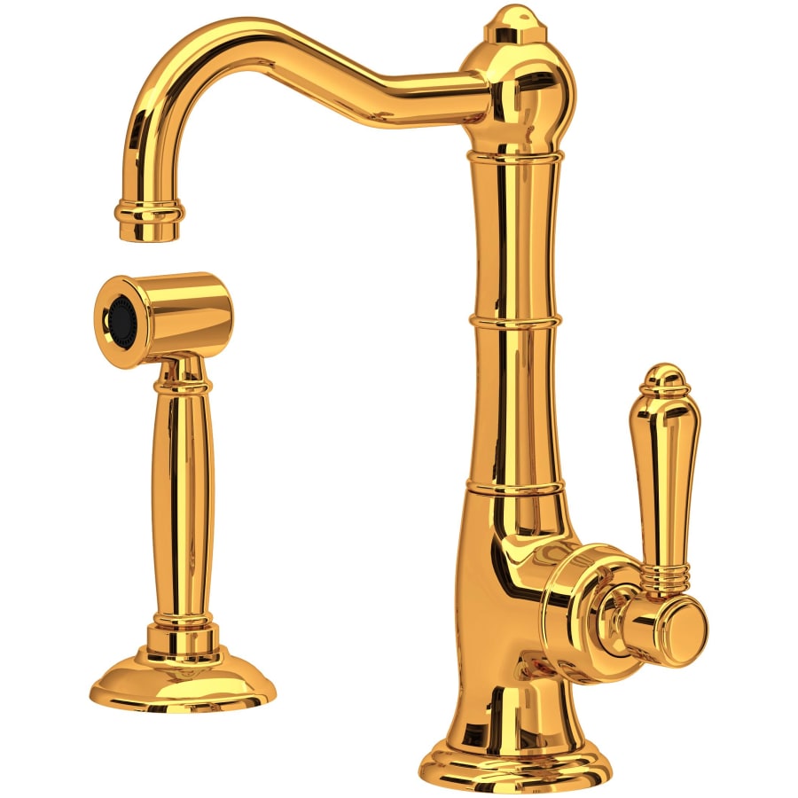 Rohl Acqui 1.5 GPM Single Hole Kitchen Faucet - Includes Side Spray Italian Brass
