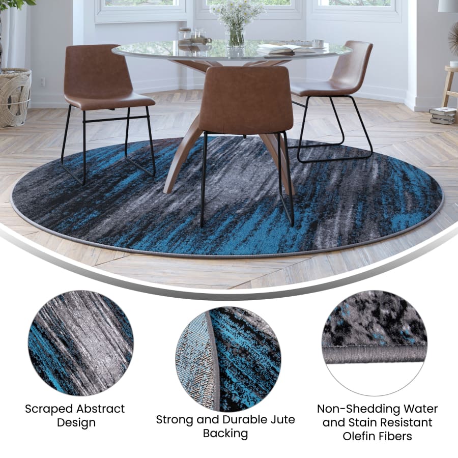 Roseto FFRG30990BL Frank 7' x 7' Jute and Polypropylene Roseto FFRG30990BL Frank 7' x 7' Jute and Polypropylene