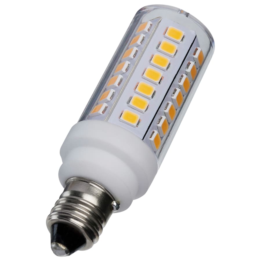Satco Lighting 5 Watt Dimmable T6 Tubular Mini Candelabra (E11) LED Bulb - 550 Lumens, 3000K, and 80CRI Clear