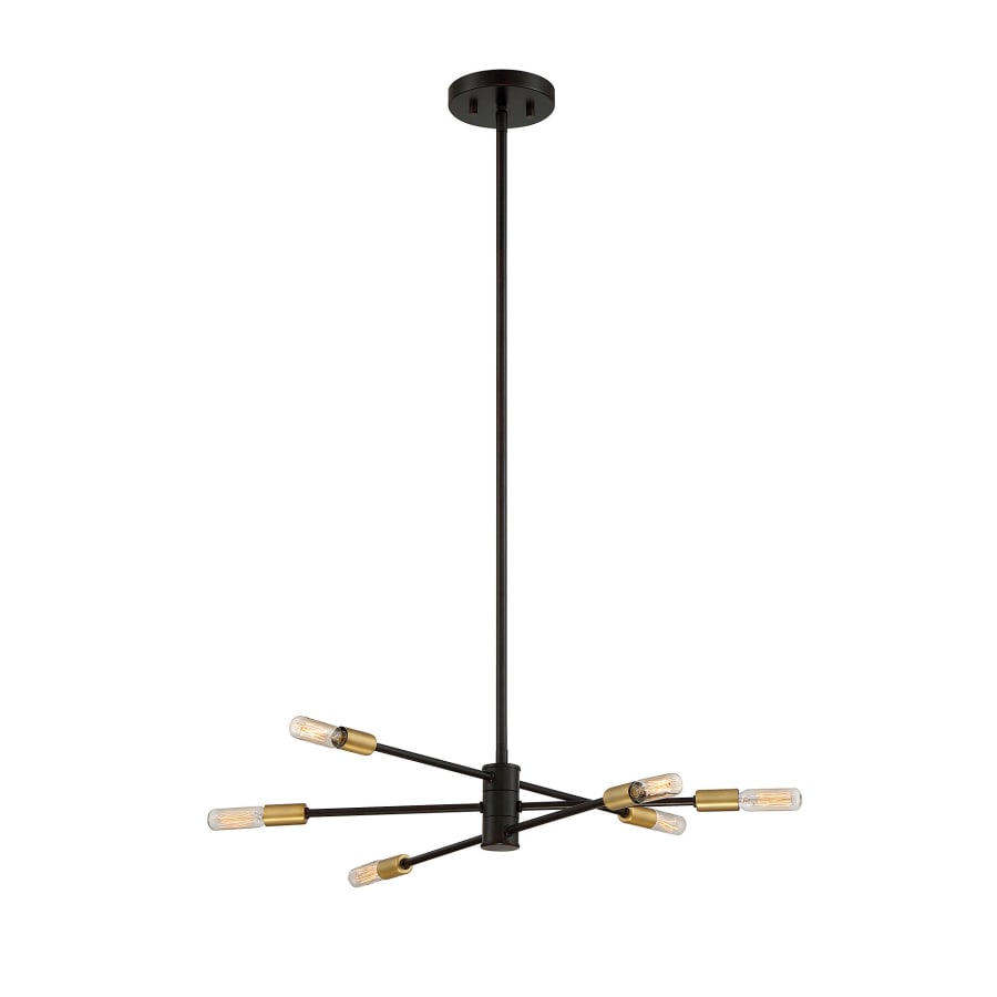 Savoy House Lyrique 6 Light 22" Wide Sputnik Chandelier Bronze with Brass Accents