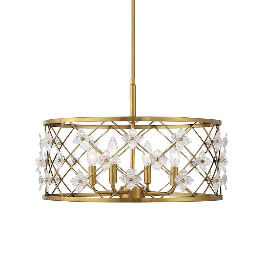 Savoy House Bailey 4 Light 20" Wide LED Taper Candle Style Chandelier Warm Brass