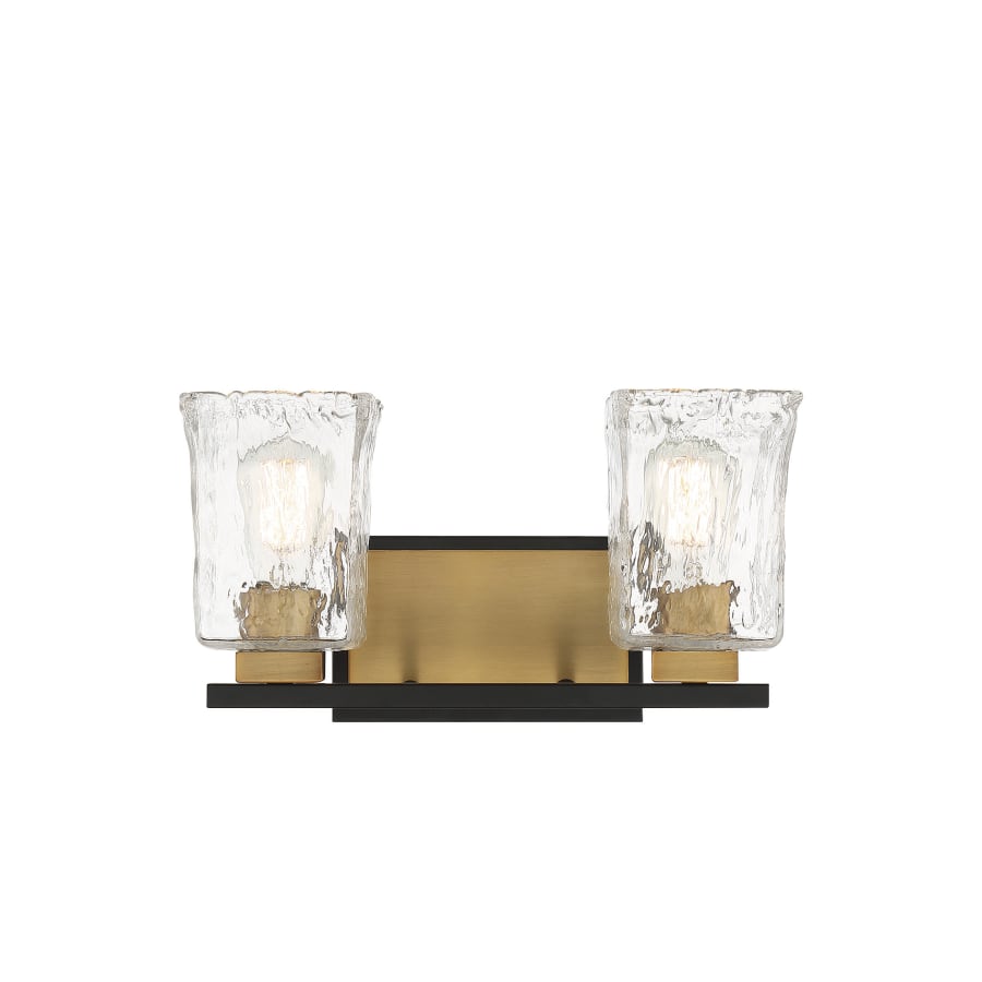 Savoy House Sidney 2 Light 15" Wide Bathroom Vanity Light Matte Black / Warm Brass