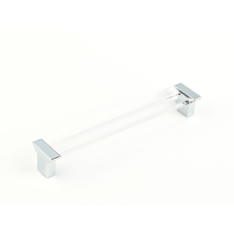 Schaub and Company Positano 6-5/16" Center to Center Modern Acrylic Handle Cabinet Pull - 25 Pack Chrome Clear