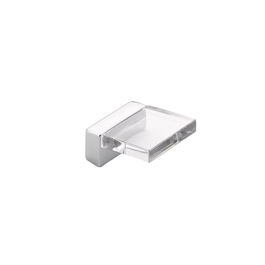 Schaub and Company Positano 1/2" Center to Center Flush Mount Smoke Acrylic Finger Tab Knob / Edge Pull - Made in Italy Polished Chrome