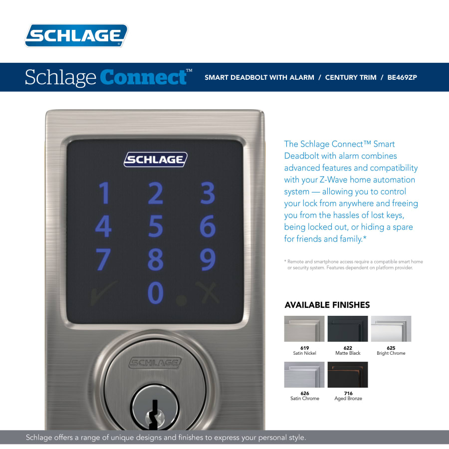 Schlage BE469ZPCEN622 Connect Century Touchscreen Electronic