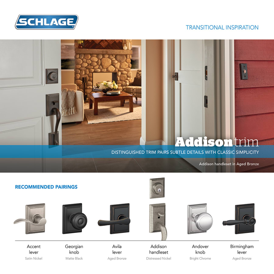 憧れ Schlage with Set Knob Door Passage Andover F10AND716ADD ビリヤード