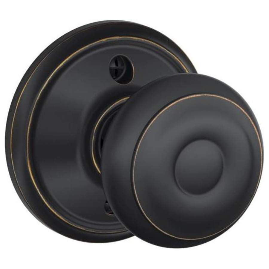 Schlage Georgian Non-Turning One-Sided Dummy Door Knob Aged Bronze