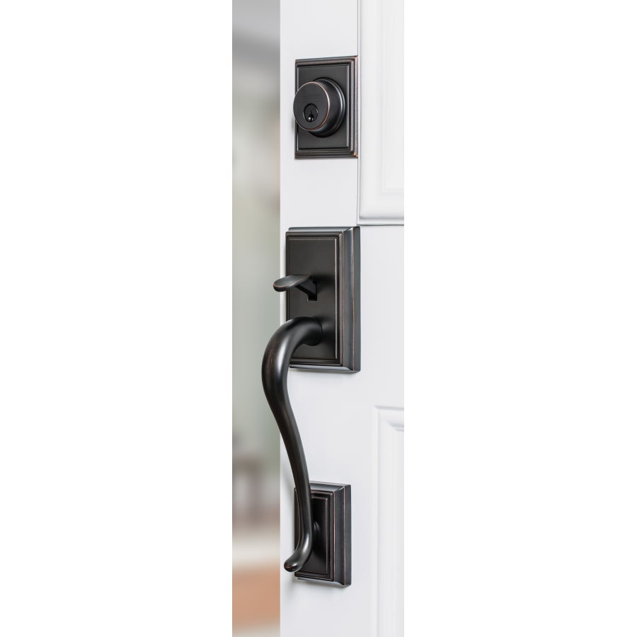 Schlage Addison Exterior Handleset Half (Satin Nickel) - F58 ADD 619, Requires Matching Interior Half (F59) For Complete Set