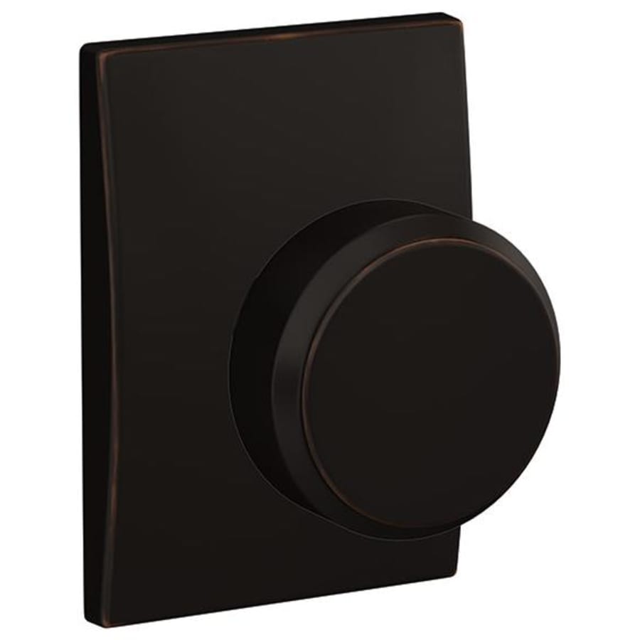 Schlage Custom Bowery Non-Turning Two-Sided Dummy Door Knob Set with Century Trim Aged Bronze