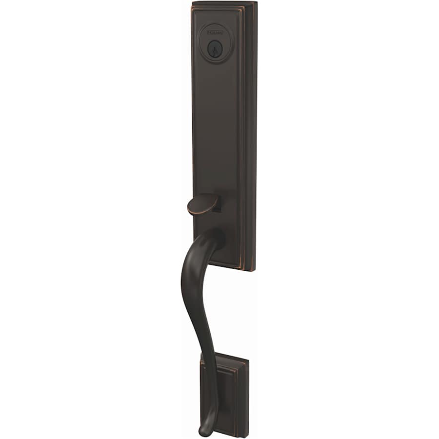 Schlage Custom Addison Exterior One-Sided 3/4 Trim Dummy Handleset - Interior Side Sold Separately Aged Bronze