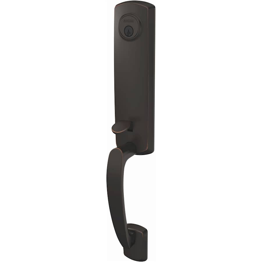 Schlage Custom Greenwich Exterior One-Sided 3/4 Trim Dummy Handleset - Interior Side Sold Separately Aged Bronze