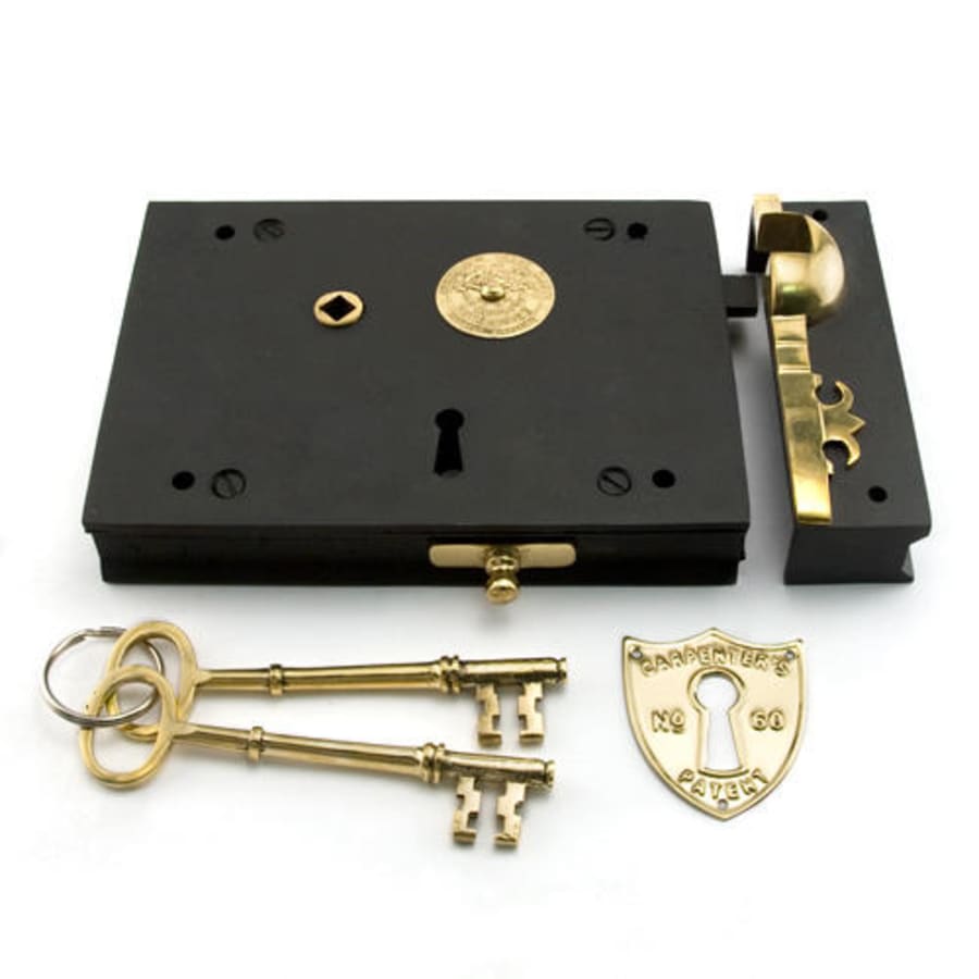 Signature Hardware 248260 Cast Iron Carpenter's Rim Lock Set