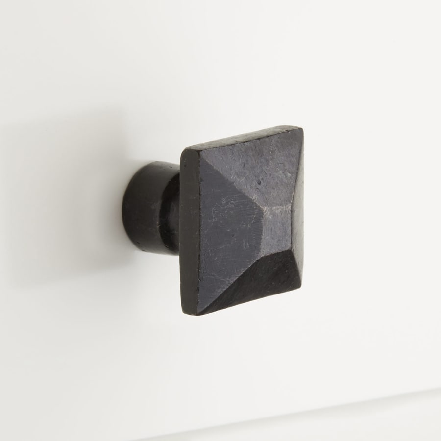 Signature Hardware Solid Bronze 1-1/4 Inch Square Cabinet Knob Bronze Patina