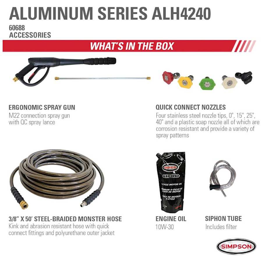 Simpson 60688 4200 PSI 4 GPM Gas Powered Cold Water Pressure